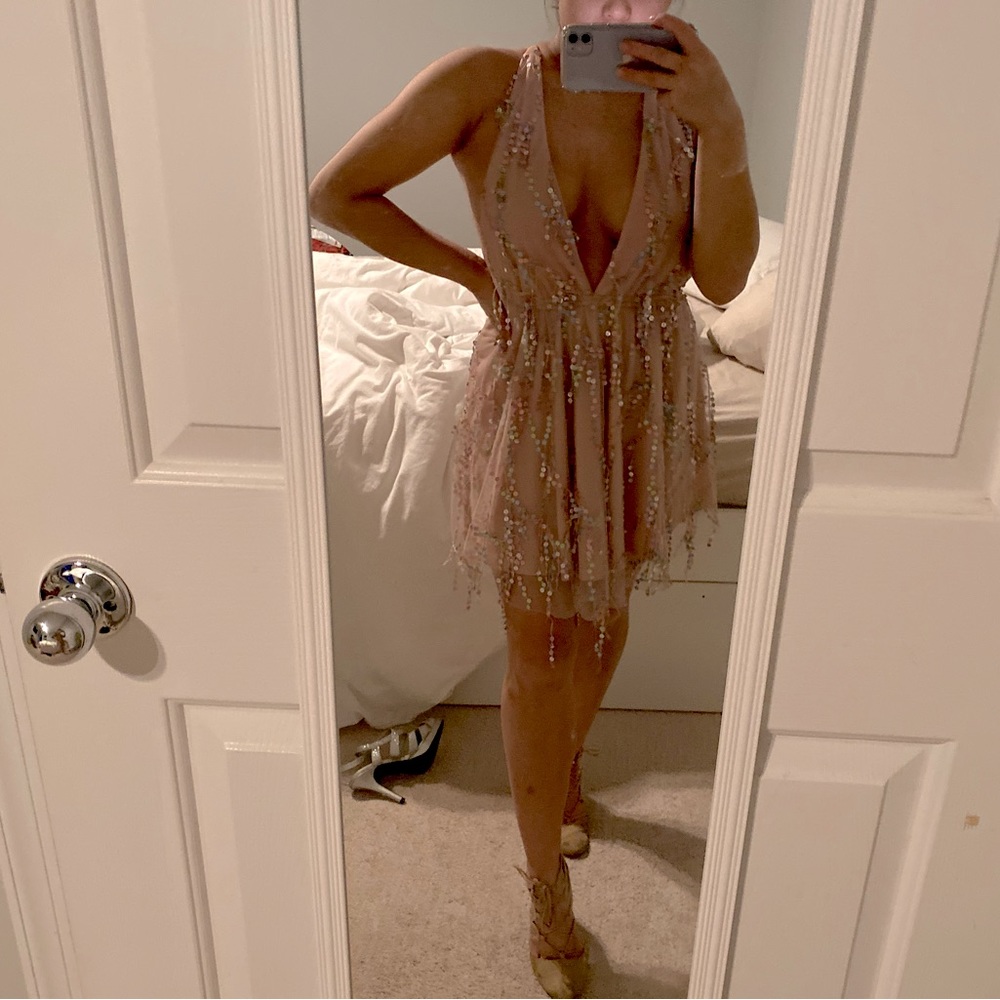 Blush sequins dress